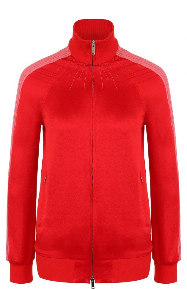 Бомбер на молнии с воротником-стойкой