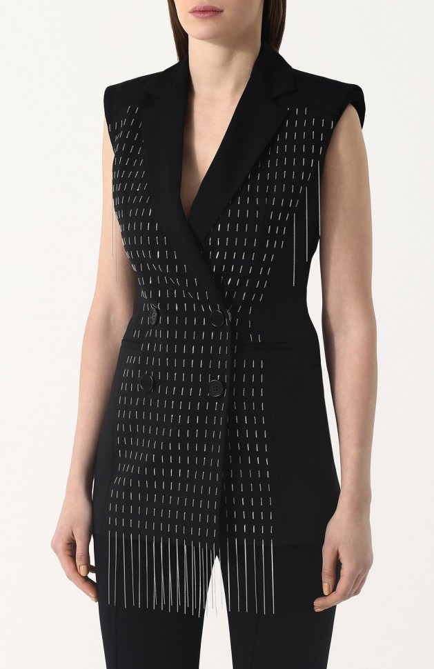 Двубортный шерстяной жилет