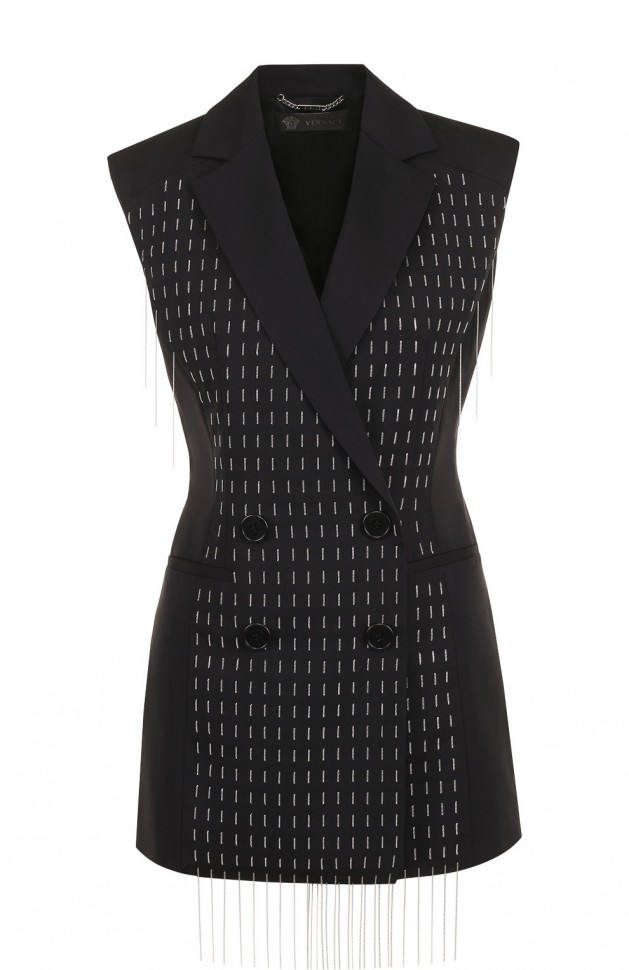 Двубортный шерстяной жилет