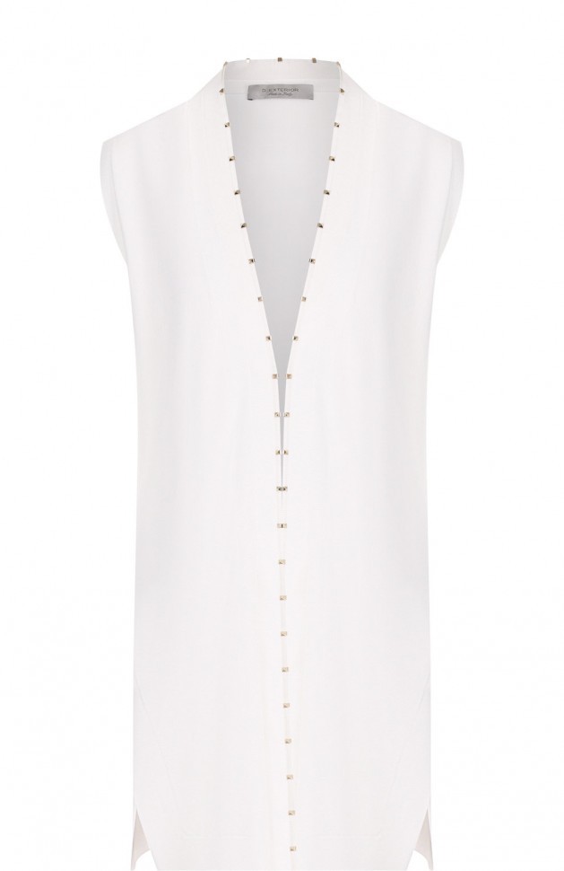 Однотонный удлиненный жилет из вискозы