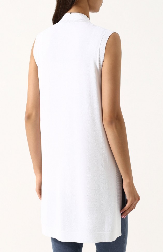 Однотонный удлиненный жилет из вискозы